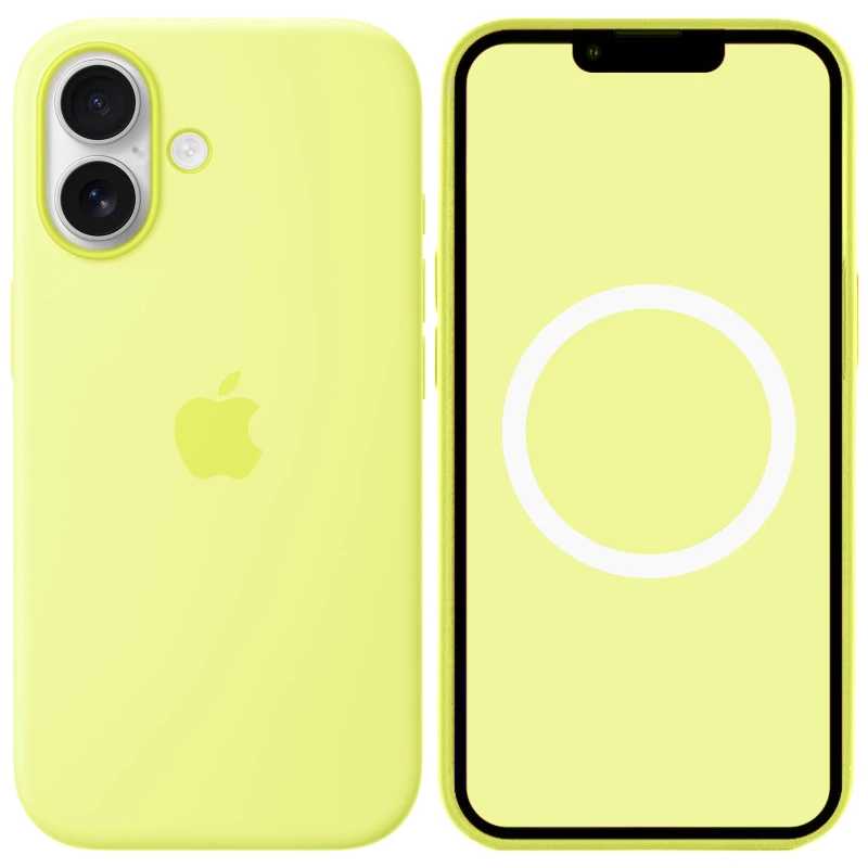 Чохол Silicone case (AAA) with Magsafe and Animation для Apple iPhone 17 (6.3") – Neon Yellow. Фото 1 з 2