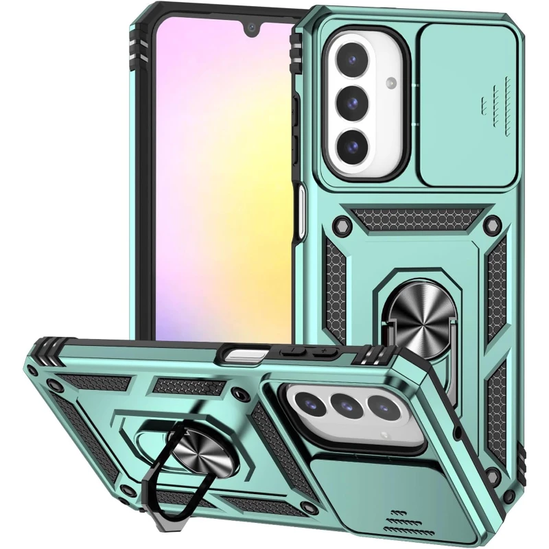 Протиударний чохол Serge Ring з кільцем на Samsung Galaxy A26 5G – Зелений. Фото 1 з 3