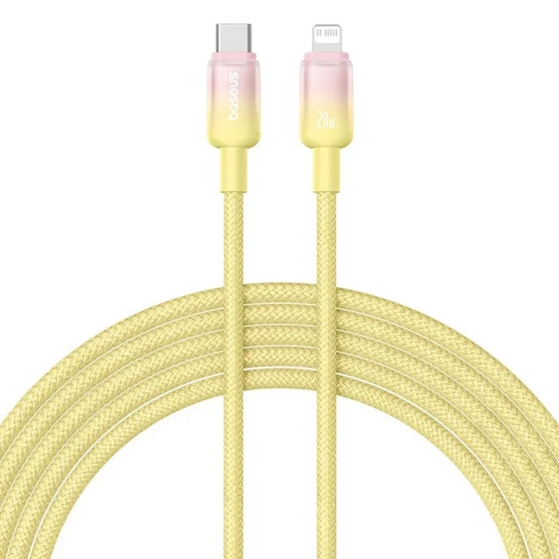 Дата кабель Baseus Discolor Series Fast Charging Type-C to Lightning 20W (1m) (P10374901) – Custard Yellow. Фото 1 из 5