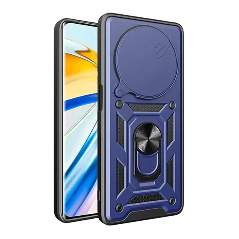 Удароміцний чохол Ummi Camshield Serge Ring (in box) для Xiaomi Redmi Note 14 Pro 5G – Синій. Фото 3 з 3