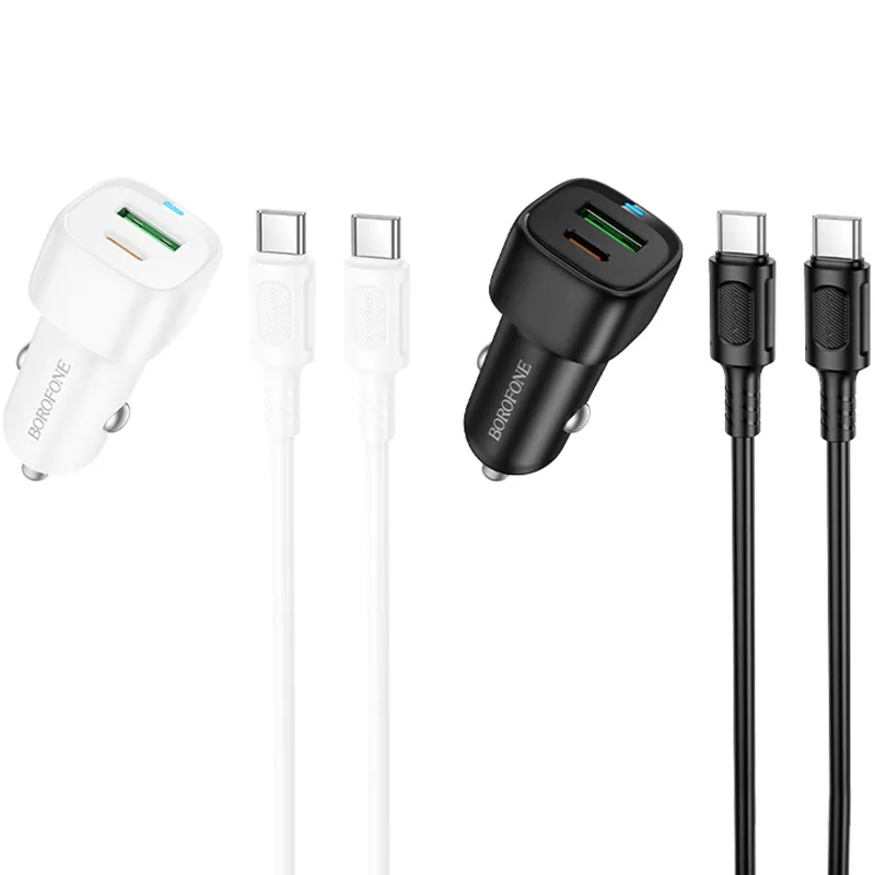 АЗП Borofone BZ34B Cloud PD20W+QC3.0 total 38W (1USB-A/1C) + кабель Type-C to Type-C фото 1 з 1