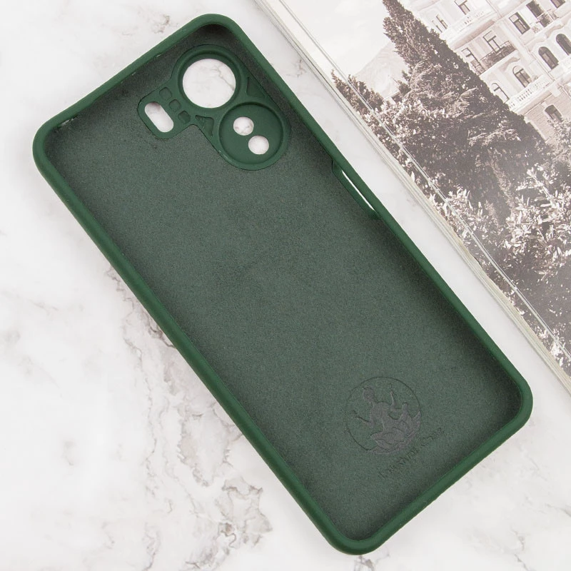 Чохол Silicone Case Lakshmi Plus з закритою камерою на Xiaomi Redmi 13C – Зелений / Dark green. Фото 4 з 4