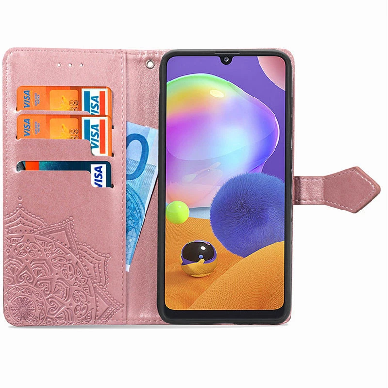 Шкіряний чохол-книжка Art Case з візитницею для Samsung Galaxy A04s – Рожевий. Фото 2 з 3
