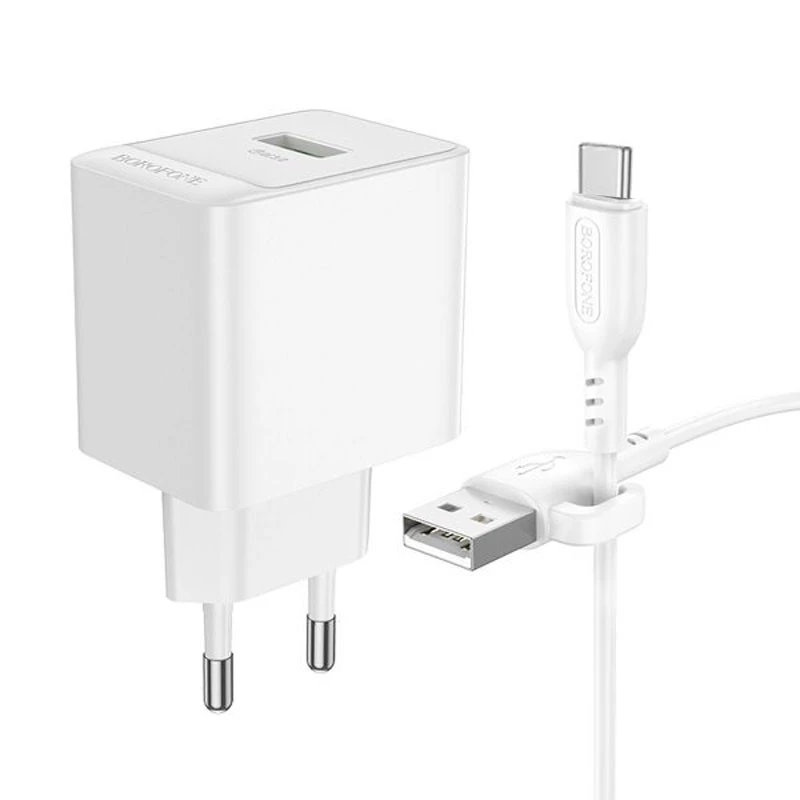 

МЗП Borofone BAS12A Erudite QC3.0 + Type-C (White)