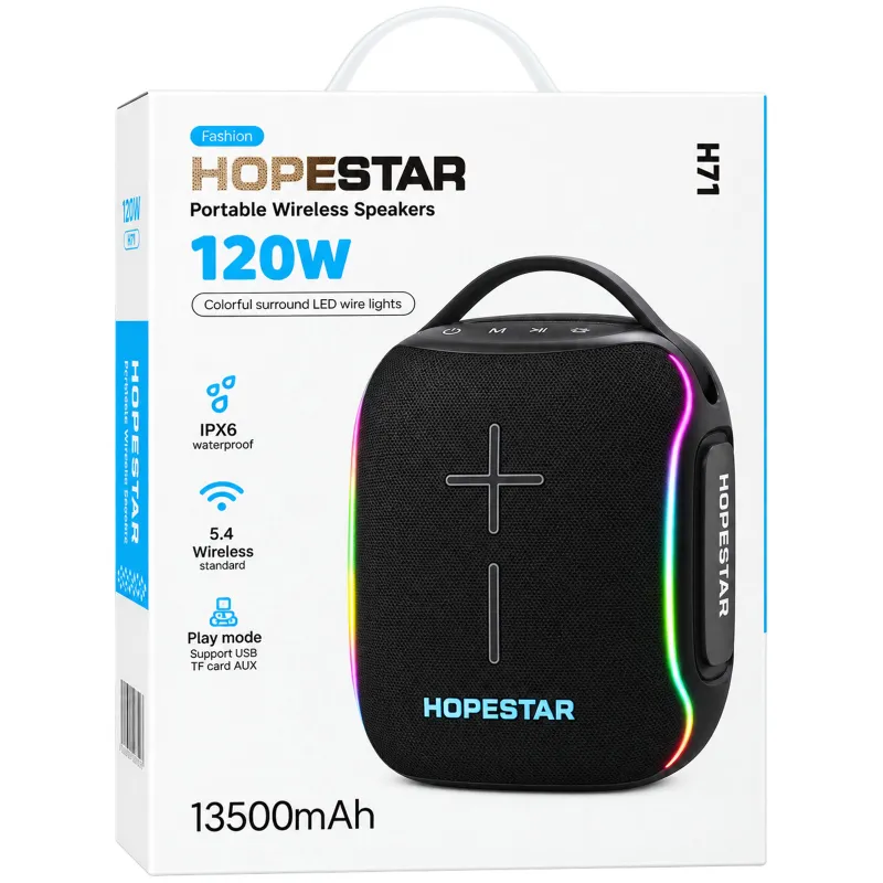 Bluetooth колонка Hopestar H71 120W – Black. Фото 5 з 5