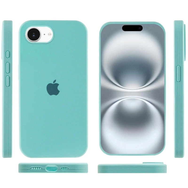 Чохол Silicone Case з закритим низом на Apple iPhone 17e (6.1") – Бірюзовий / Marine Green. Фото 3 з 4