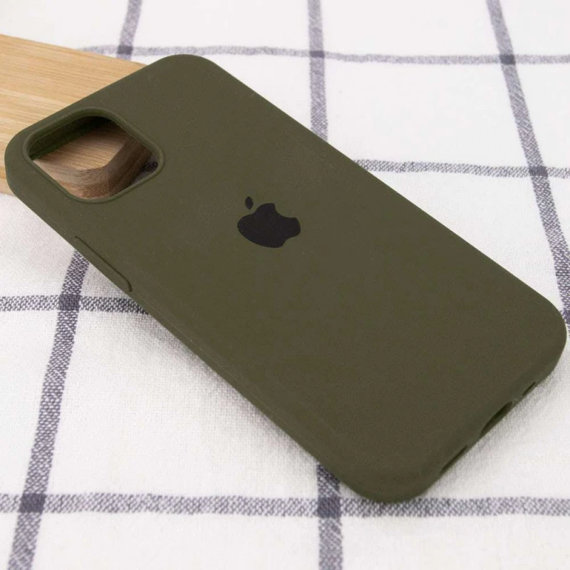 Чохол Silicone Case з закритим низом на Apple iPhone 12 (6.1") – Зелений / Dark Olive. Фото 2 з 3