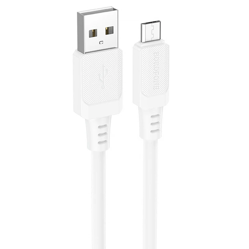 Дата кабель Borofone BX115 Lotto USB to MicroUSB 2.4A (1m) – White. Фото 1 з 2