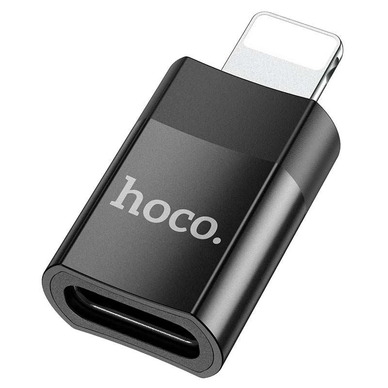 

Переходник Hoco UA17 Lightning Male to Type-C Female USB2.0 (Черный), Чорний