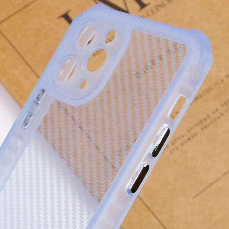 Карбоновий кольоровий силіконовий чохол на Apple iPhone 11 Pro Max (6.5") – Синій / Прозорий. Фото 7 з 8