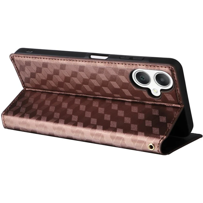 Шкіряний чохол-книжка Rhombus Book для Samsung Galaxy A07 – Brown. Фото 4 з 5