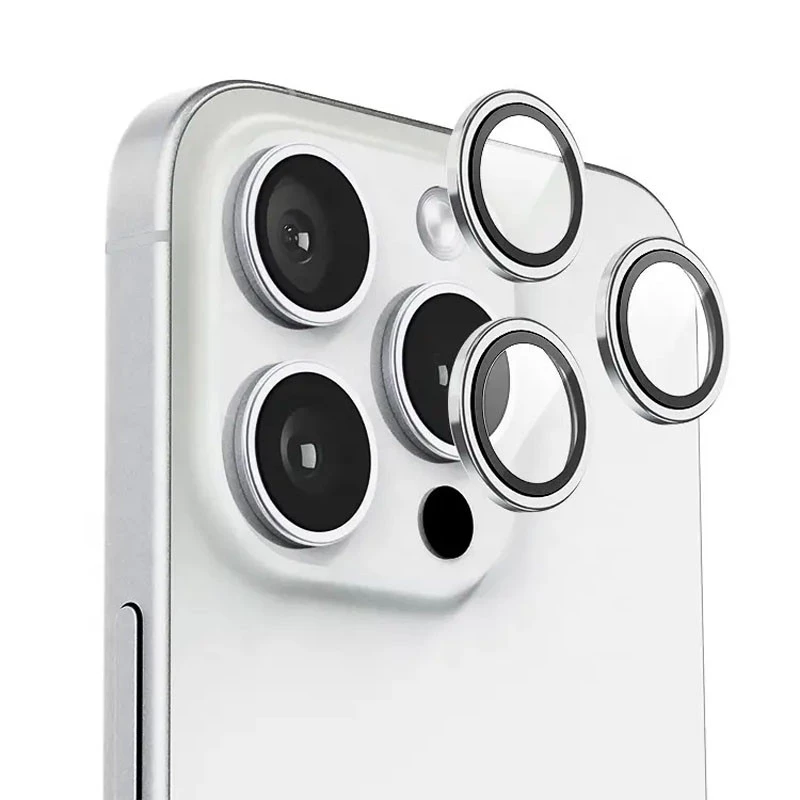 Защитное стекло BlueO Metal на Apple iPhone 15 Pro (6.1") – Серебряный / Silver. Фото 3 из 4