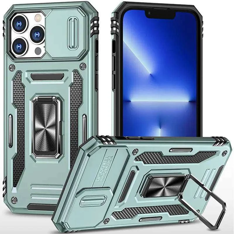 

Ударостійкий чохол Square Ring зi шторкою на камеру на Apple iPhone 13 Pro Max (6.7") (Зелений / Light Green)