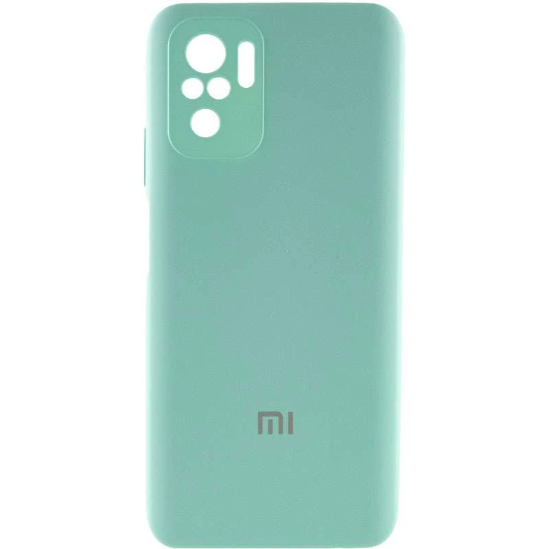 

Чехол Silicone Case с закрытым низом и защитой камеры для Xiaomi Redmi Note 10 / Note 10s (Бирюзовый / Ice Blue), Бірюзовий / ice blue