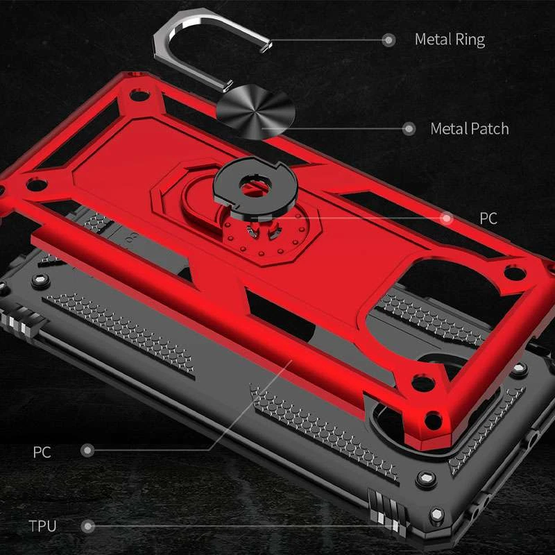 Протиударний чохол Serge Ring з кільцем на Xiaomi Poco X3 NFC / Poco X3 Pro – Червоний. Фото 6 з 7