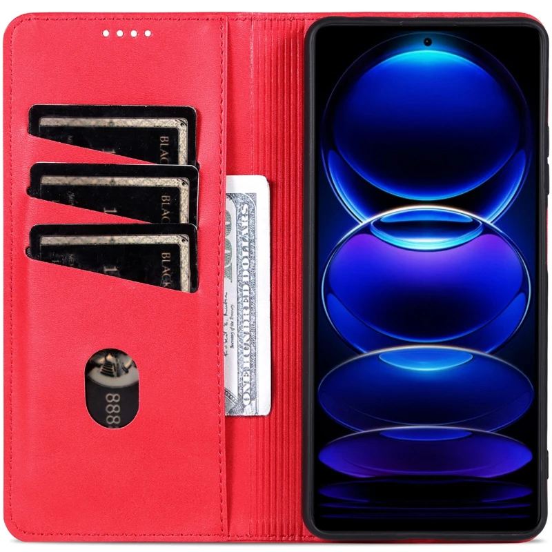 Шкіряний чохол-книжка AZNS Classic series для Xiaomi Redmi 15 (EU) – Red. Фото 3 з 4