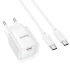 СЗУ Hoco C146A Charm PD20W (1USB-C) + кабель Type-C to Type-C – White. Фото 3 из 8