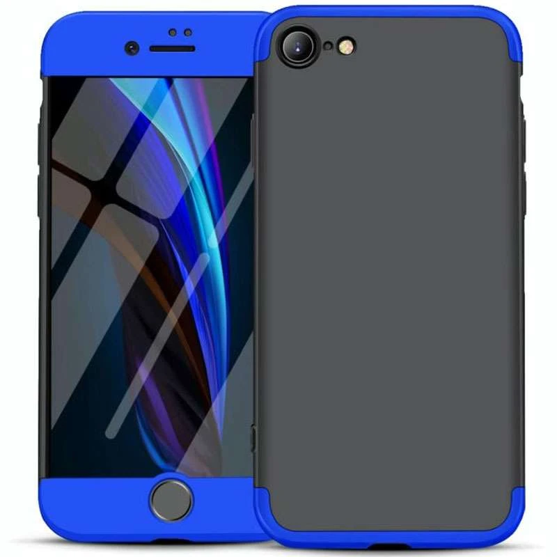 

Чехол с защитой 360 градусов GKK для Apple iPhone SE (2020) (Черный / Синий), Чорний / синій