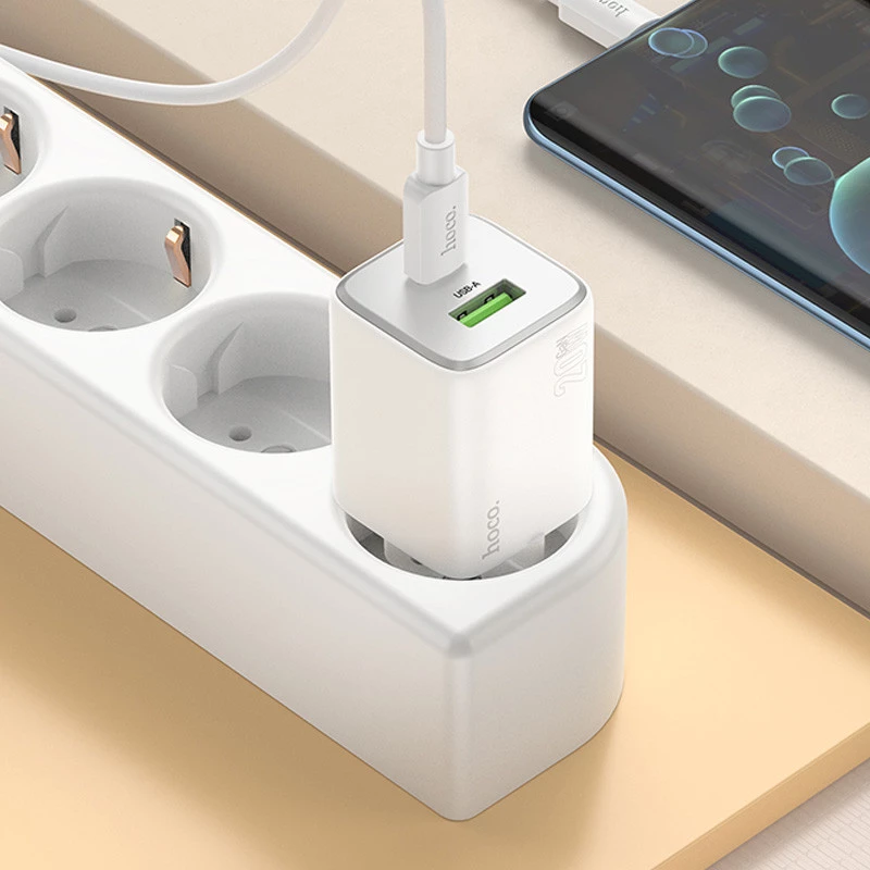 МЗП Hoco N41 Almighty PD20W+QC3.0 + Type-C to Type-C – White. Фото 4 з 5