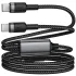 Дата кабель Acefast C22-02 2in1 Type-C to Type-C/Type-C 100W (1.2m) – Black. Фото 3 з 5