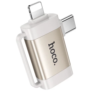 Перехідник Hoco UA31F OTG 2in1 Lightning male/Type-C male to USB female фото 1 з 5