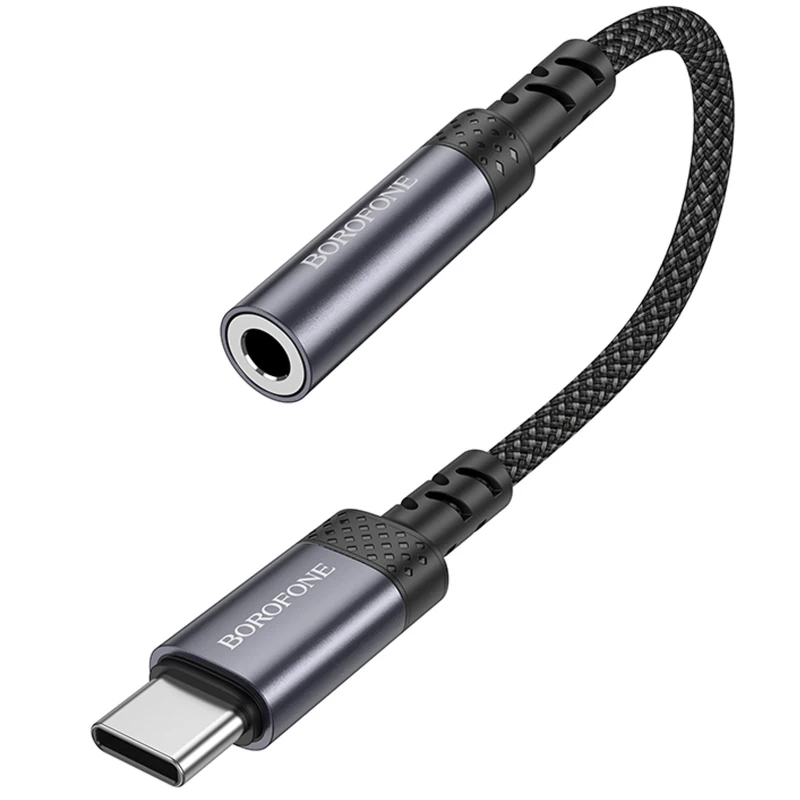Перехідник Borofone BV24 Graceful Type-C to 3.5mm – Metal grey. Фото 2 з 6