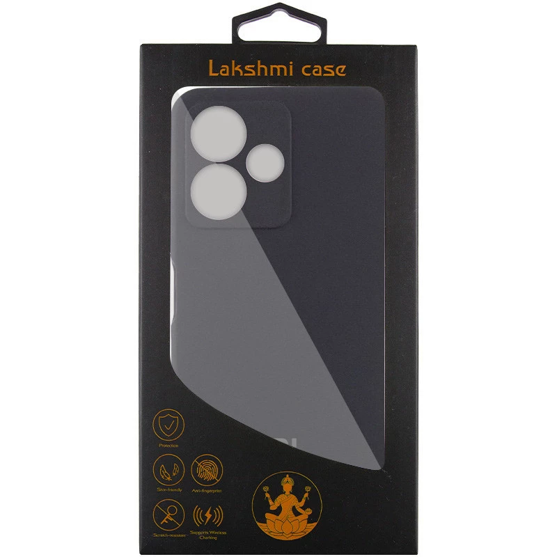 Чохол Silicone Case Lakshmi Premium L з закритою камерою на Xiaomi Redmi 13 4G – Чорний / Black. Фото 4 з 4