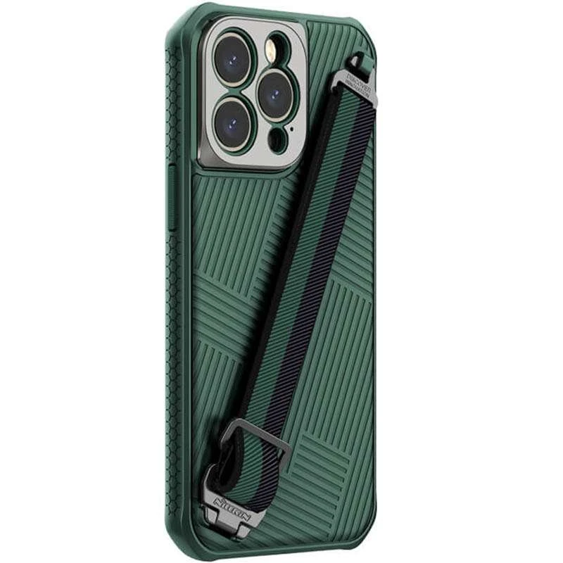 Карбоновая накладка Nillkin Strap Magnetic Case для Apple iPhone 14 Pro Max (6.7") – Green. Фото 4 из 6
