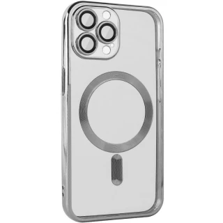 Хромовий TPU чохол з MagSafe на Apple iPhone 13 Pro Max (6.7") — silver