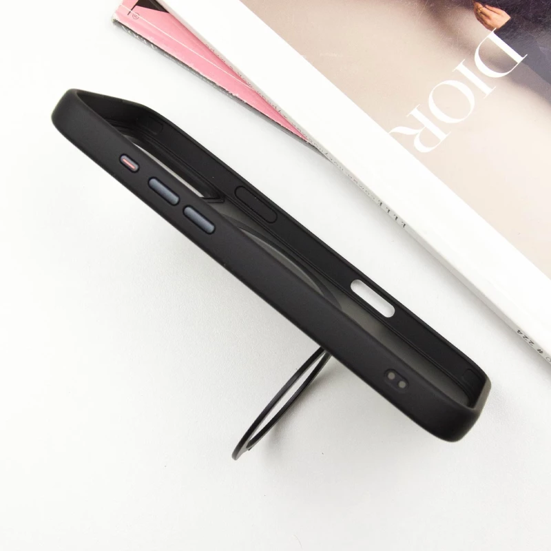 Кольоровий TPU+PC з металевими кнопками, кільцем та MagSafe на Apple iPhone 16 Pro Max – Black. Фото 11 з 16