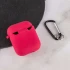 Силіконовий футляр з мікрофіброю для навушників Airpods 1/2 – Червоний / Rose Red. Фото 5 з 6