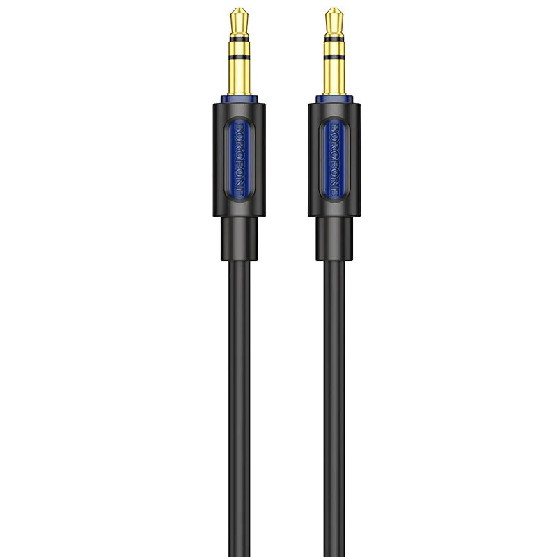 Аудио кабель Aux Borofone BL20 True sound silicone (1m) – Black. Фото 1 из 4