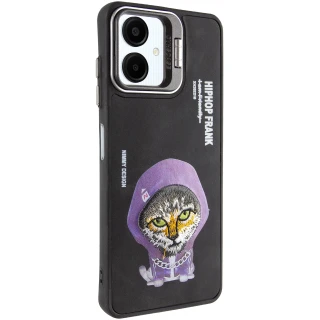TPU+PC чохол з тваринами для Samsung Galaxy A06 — Black Cat