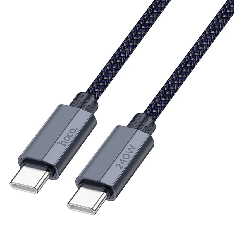 Дата кабель Hoco U134 Primero Type-C to Type-C 240W (1.8m) – Dark Blue. Фото 2 з 4