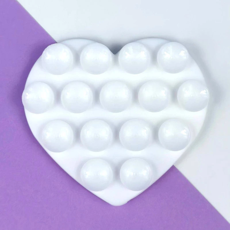 Держатель-присоска для телефона Double Side Silicone Heart – White. Фото 2 из 2