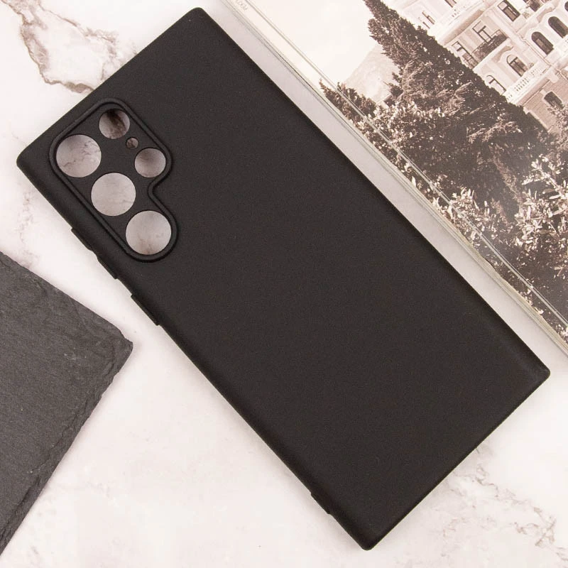 Кольоровий силіконовий чохол GETMAN із закритою камерою для Samsung Galaxy S24 Ultra – Чорний / Black. Фото 5 з 7
