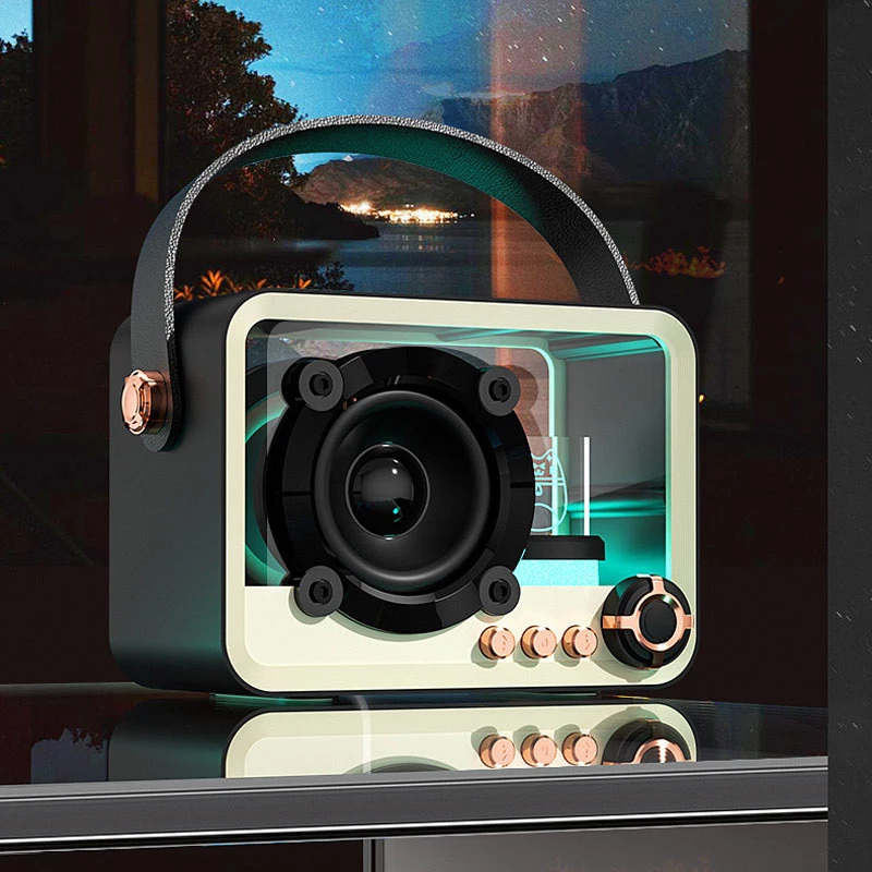 Bluetooth колонка QD05 Retro Style – Black. Фото 4 з 7