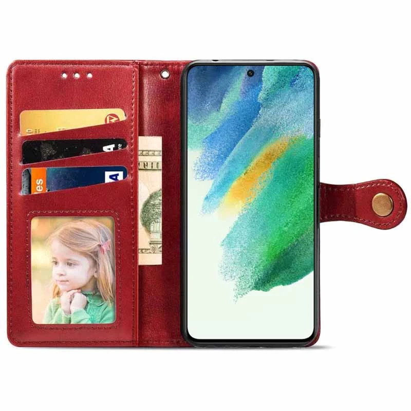 Чохол-книжка GETMAN Gallant  на Samsung Galaxy S21 FE – Червоний. Фото 2 з 3