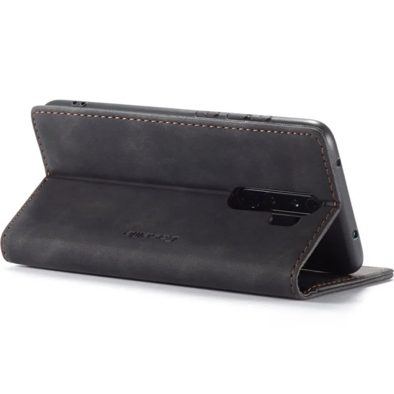Шкіряний чохол-книжка CaseMe Velvet Nubuck для Xiaomi Redmi Note 8 Pro – Black. Фото 5 з 5