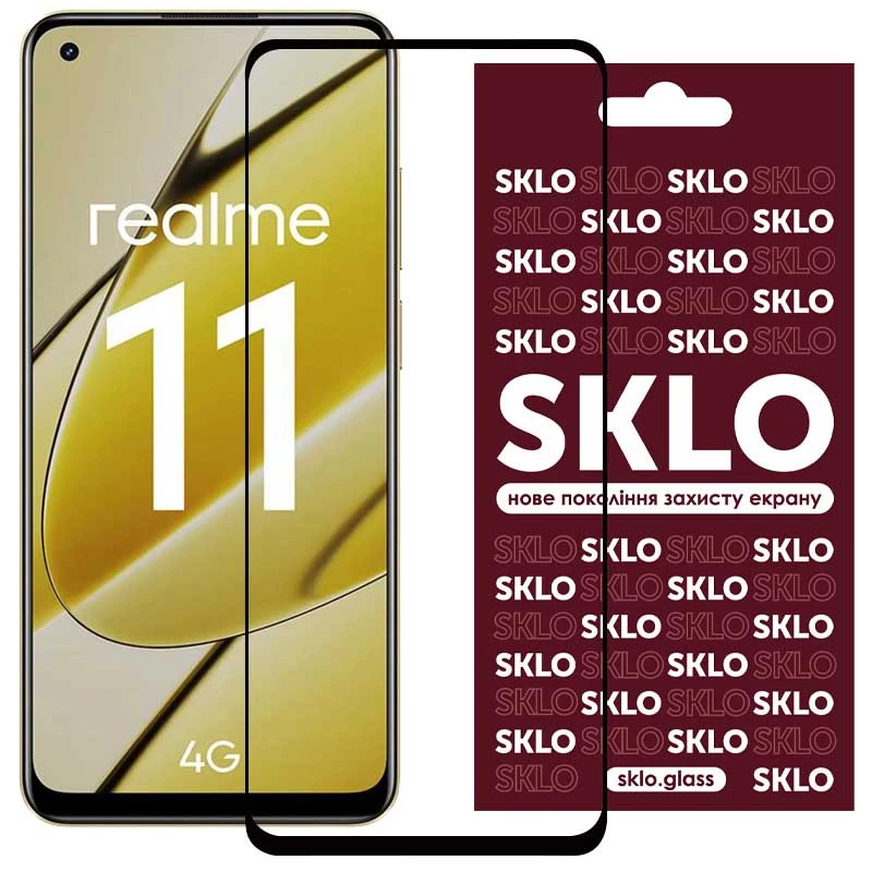 

Защитное стекло SKLO 3D для Realme 11 4G (Черный), Чорний