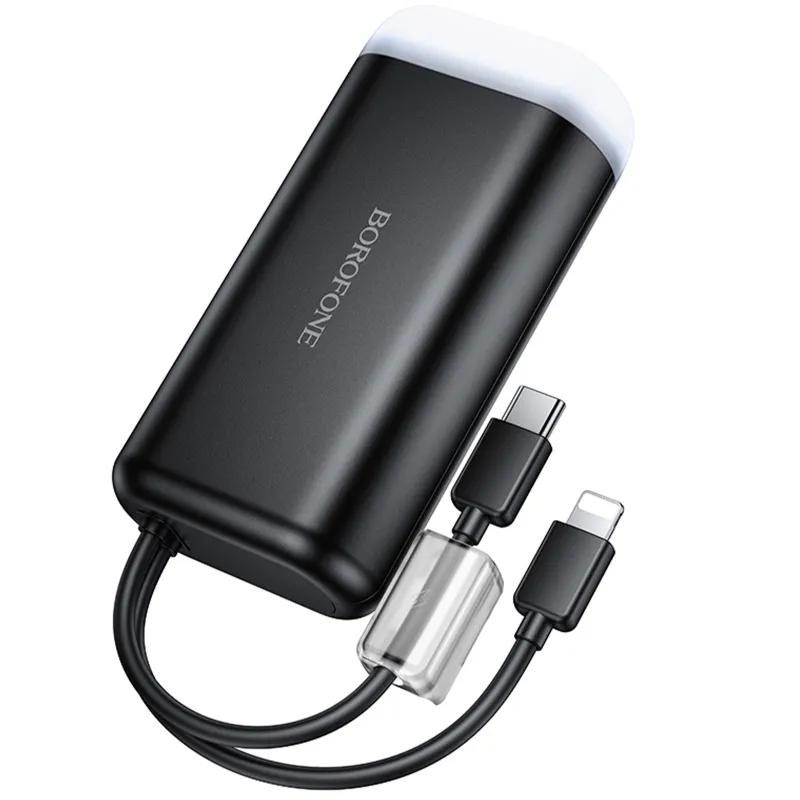 Портативний ЗП Power Bank Borofone BJ89 Salte PD20W with lighting 10000 mAh – Black. Фото 6 з 6