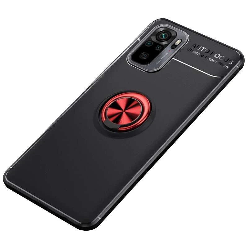 

Чохол Deen ColorRing з кільцем на Xiaomi Redmi Note 10 / Note 10s (Чорний / Червоний)