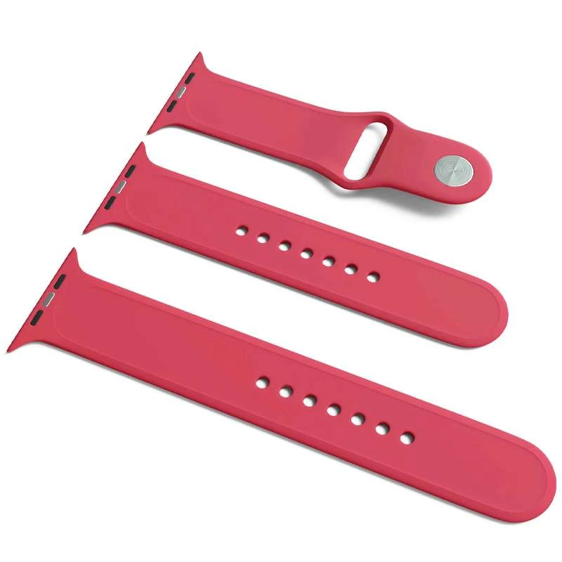 

Силиконовый ремешок для Apple Watch Sport Band 38 / 40 (S/M & M/L) 3pcs (Малиновый / Pomegranate)