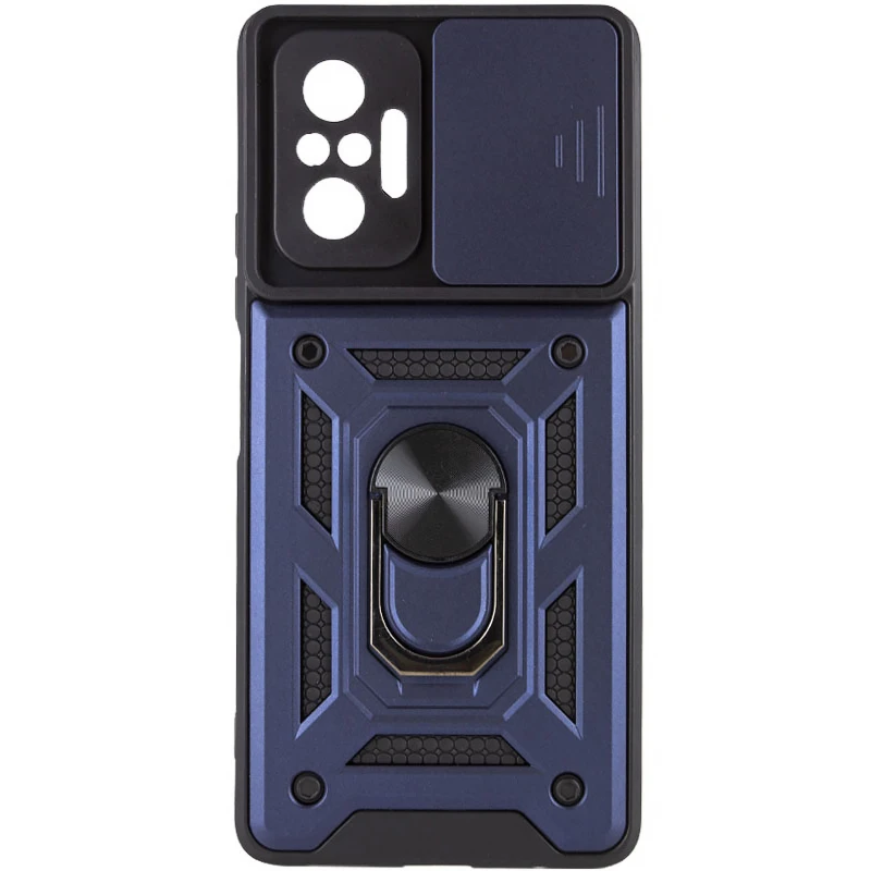 Удароміцний чохол Ummi Camshield Serge Ring (in box) для Xiaomi Redmi Note 10 Pro Max – Синій / Navy. Фото 1 з 2