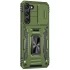 Ударостійкий чохол Square Ring зi шторкою на камеру на Samsung Galaxy S22+ – Оливковий / Army Green. Фото 8 з 8