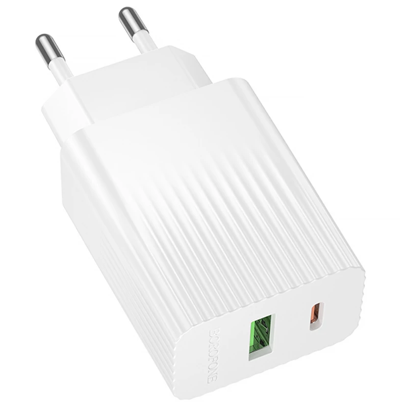 СЗУ Borofone BAS76A Source PD30W+QC3.0  (1USB-A/1C) – White. Фото 3 из 4