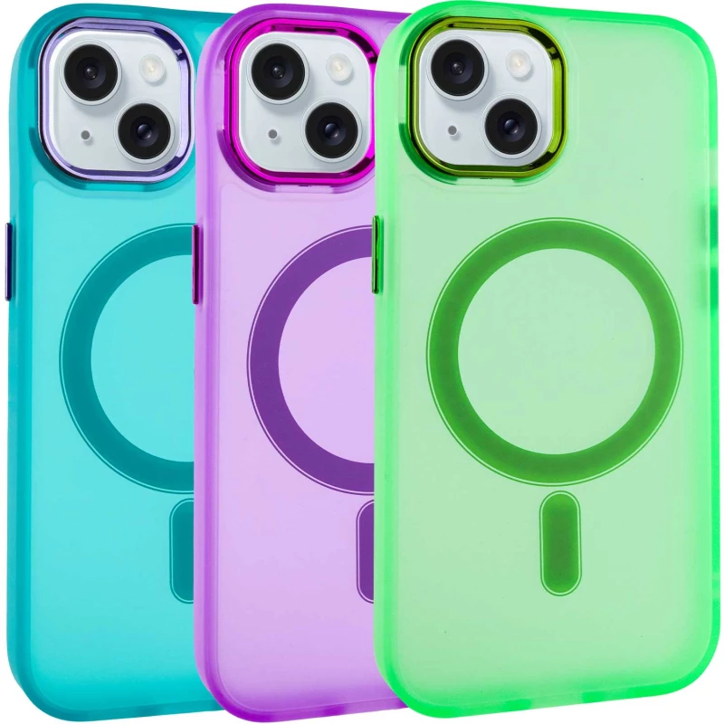 Цветной TPU+PC с MagSafe на Apple iPhone 13 (6.1") фото 2 из 5