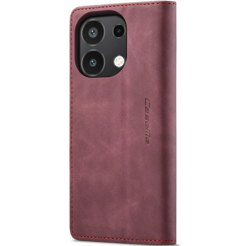 Шкіряний чохол-книжка CaseMe Velvet Nubuck для Xiaomi Redmi Note 13 4G – Red. Фото 4 з 6