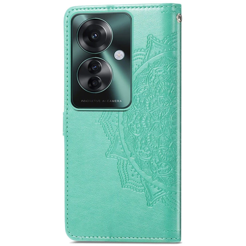 Шкіряний чохол-книжка Art Case з візитницею для Oppo Reno11 F – Бірюзовий. Фото 5 з 5
