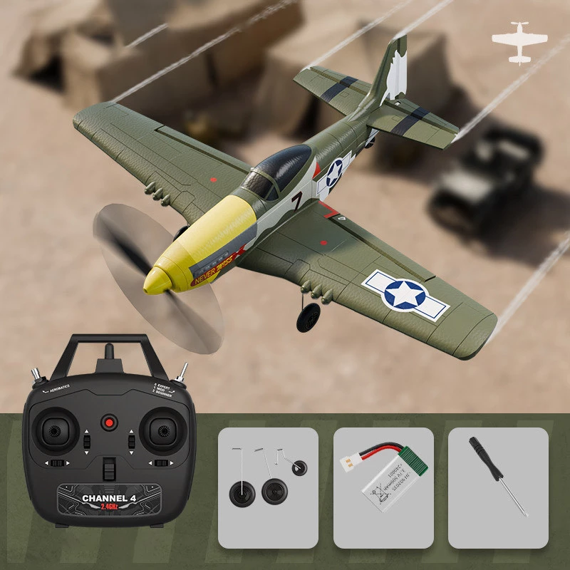 Літак на радіокеруванні SCHE W551 Four-channel Stunt Fighter – Green. Фото 2 з 6